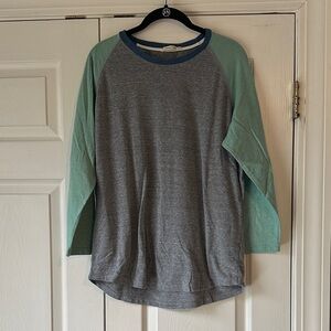 Marine Layer Men’s Gray and Green Long Sleeve Tee, sz M